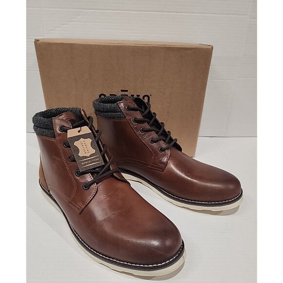 CREVO Javier Mens size 13 Leather Lace Up Chukka Boots Chestnut Brown Shoes new - Picture 2 of 12